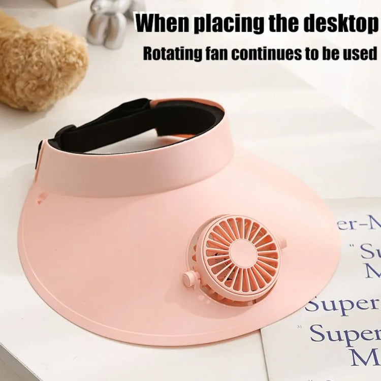 Summer Outdoor Sun Protection Adjustable Rotating Fan Sun Hat(Pink) | Kalsten