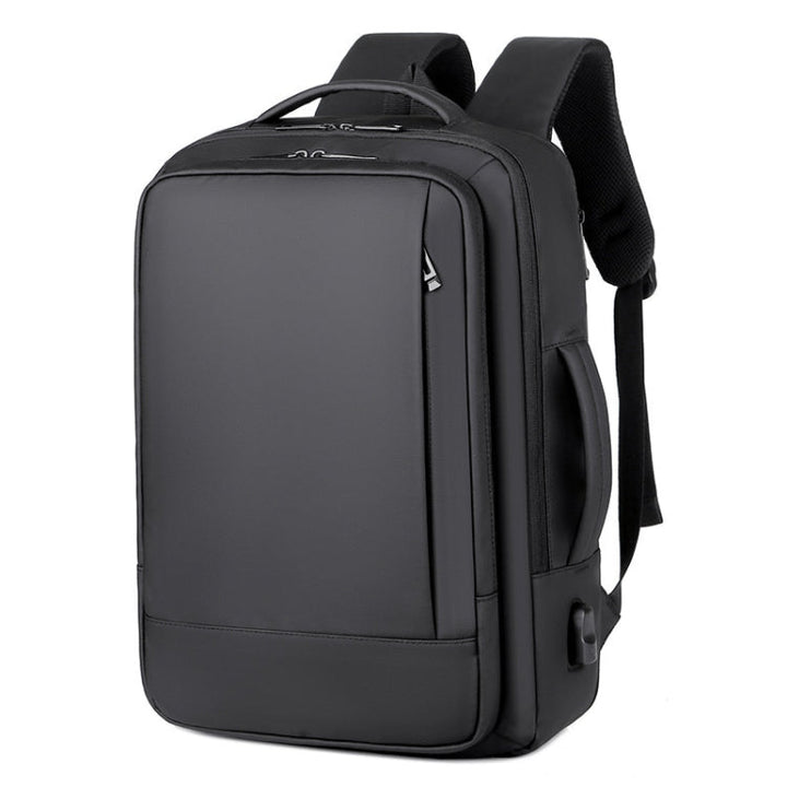Kalsten | Expandable waterproof laptop backpack for business with USB port (Black)