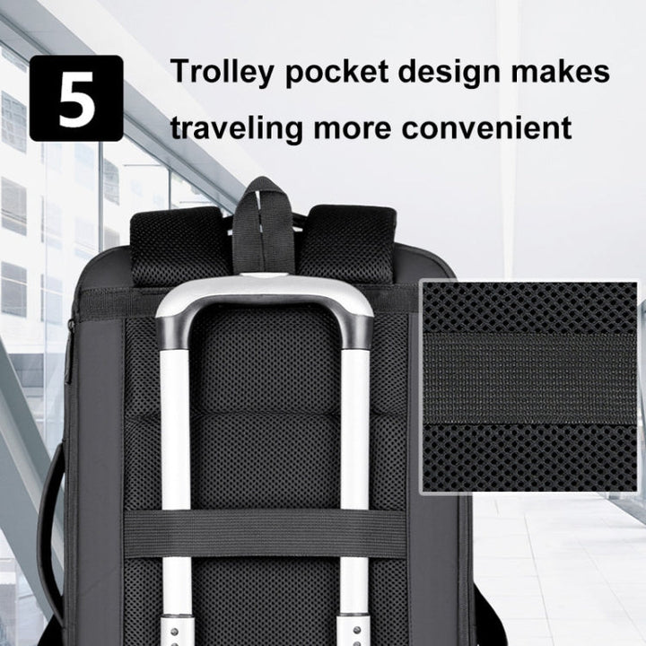 Kalsten | Expandable waterproof laptop backpack for business with USB port (Black)