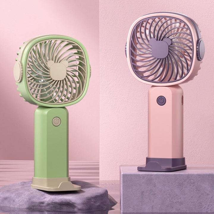 Handheld Portable Mini Multifunctional Fan With Phone Holder Function, Color: Yellow Green no Battery | Kalsten