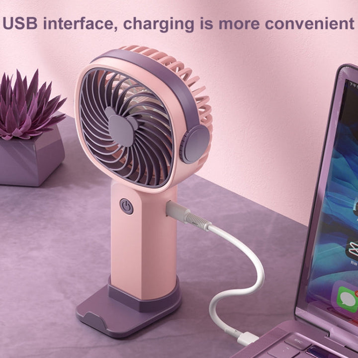 Handheld Portable Mini Multifunctional Fan With Phone Holder Function, Color: Yellow Green no Battery | Kalsten