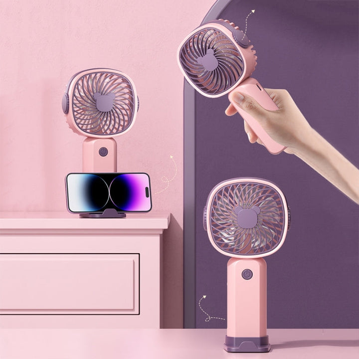 Handheld Portable Mini Multifunctional Fan With Phone Holder Function, Color: Yellow Green no Battery | Kalsten