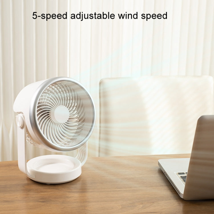 Air Circulating Fan USB Charging Desktop Quiet Fan(White) | Kalsten