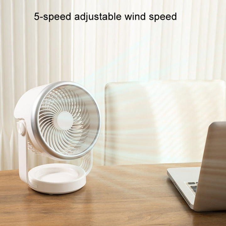 Air Circulating Fan USB Charging Desktop Quiet Fan(White) | Kalsten