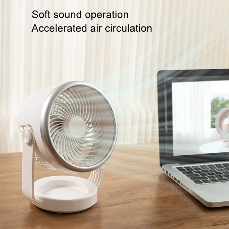 Air Circulating Fan USB Charging Desktop Quiet Fan(White) | Kalsten