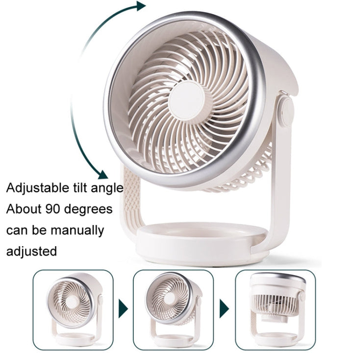 Air Circulating Fan USB Charging Desktop Quiet Fan(White) | Kalsten