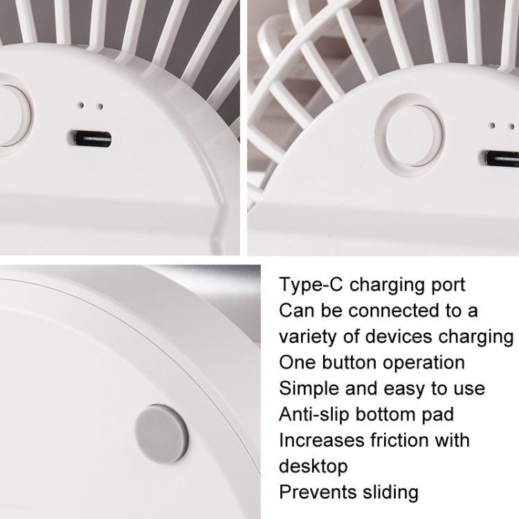 Air Circulating Fan USB Charging Desktop Quiet Fan(White) | Kalsten