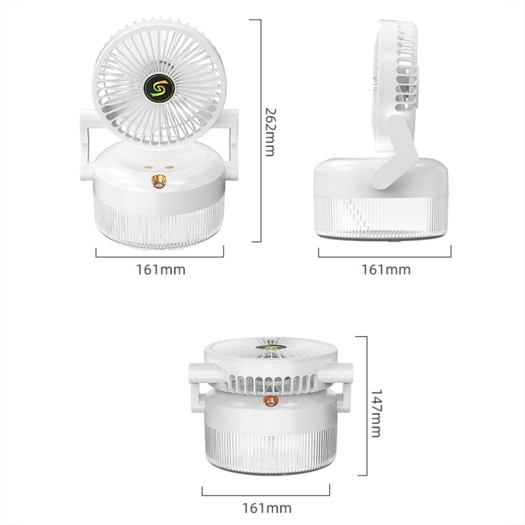 USB Charging Folding Desktop Spray Humidification Fan with Night Light(Green) | Kalsten