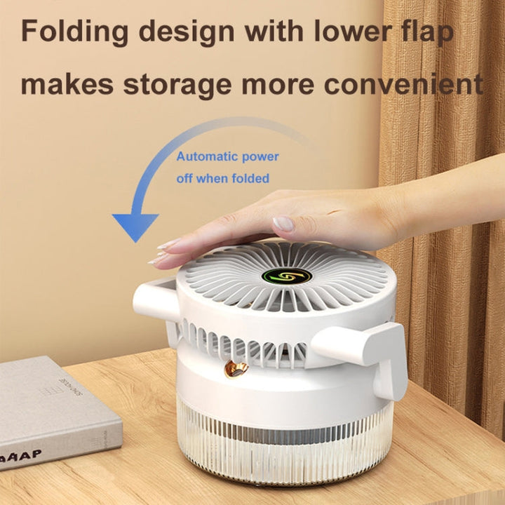 USB Charging Folding Desktop Spray Humidification Fan with Night Light(Green) | Kalsten