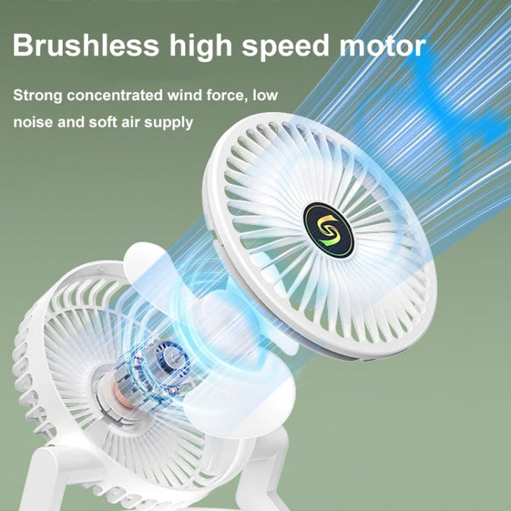 USB Charging Folding Desktop Spray Humidification Fan with Night Light(Green) | Kalsten