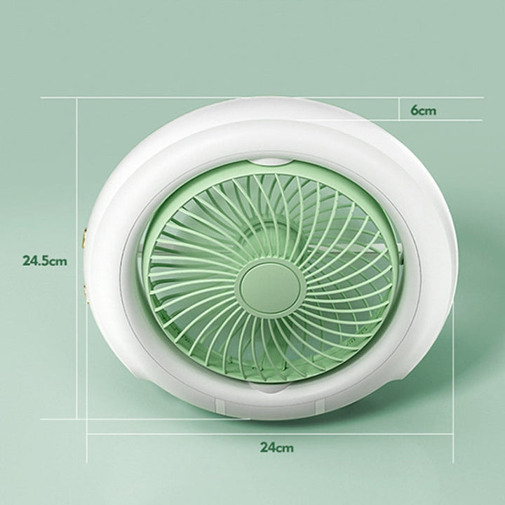 Night Light Desktop Folding Fan Outdoor Camping Hanging Mini Fan, Color: Green Upgraded | Kalsten