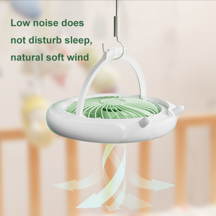 Night Light Desktop Folding Fan Outdoor Camping Hanging Mini Fan, Color: Green Upgraded | Kalsten