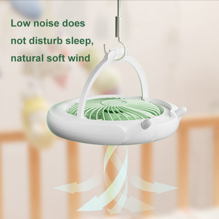 Night Light Desktop Folding Fan Outdoor Camping Hanging Mini Fan, Color: Green Upgraded | Kalsten