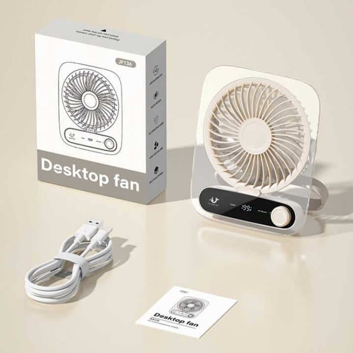 199-speed Desktop wall-mounted Fan With Handle & Light Built-in  Aromatherapy Cotton(Clear Black) | Kalsten