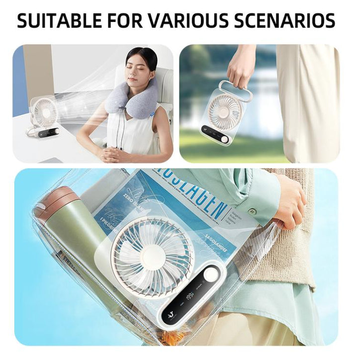 199-speed Desktop wall-mounted Fan With Handle & Light Built-in  Aromatherapy Cotton(Clear Black) | Kalsten
