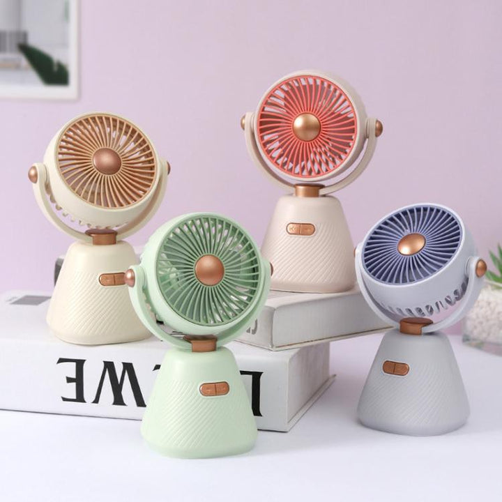 Desktop 100-speed Mini Student Bedroom Fan Portable USB Rechargeable Desktop Small Fan(Beige) | Kalsten