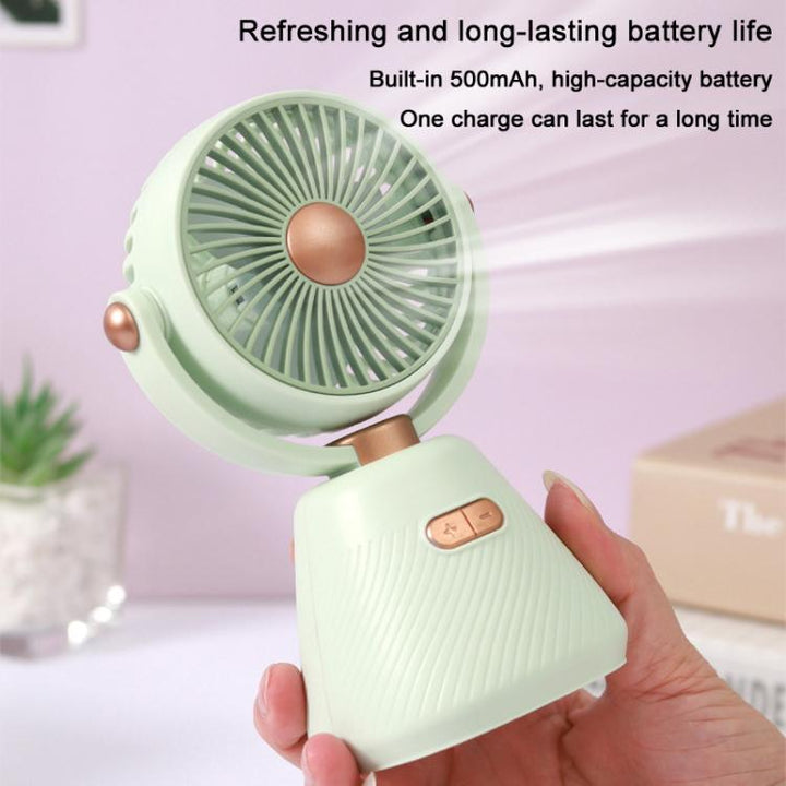Desktop 100-speed Mini Student Bedroom Fan Portable USB Rechargeable Desktop Small Fan(Beige) | Kalsten