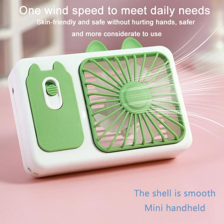 Cute Cartoon Kitten Camera Handheld Large Wind Rechargeable Fan With Stand Desktop Fan(Pink) | Kalsten