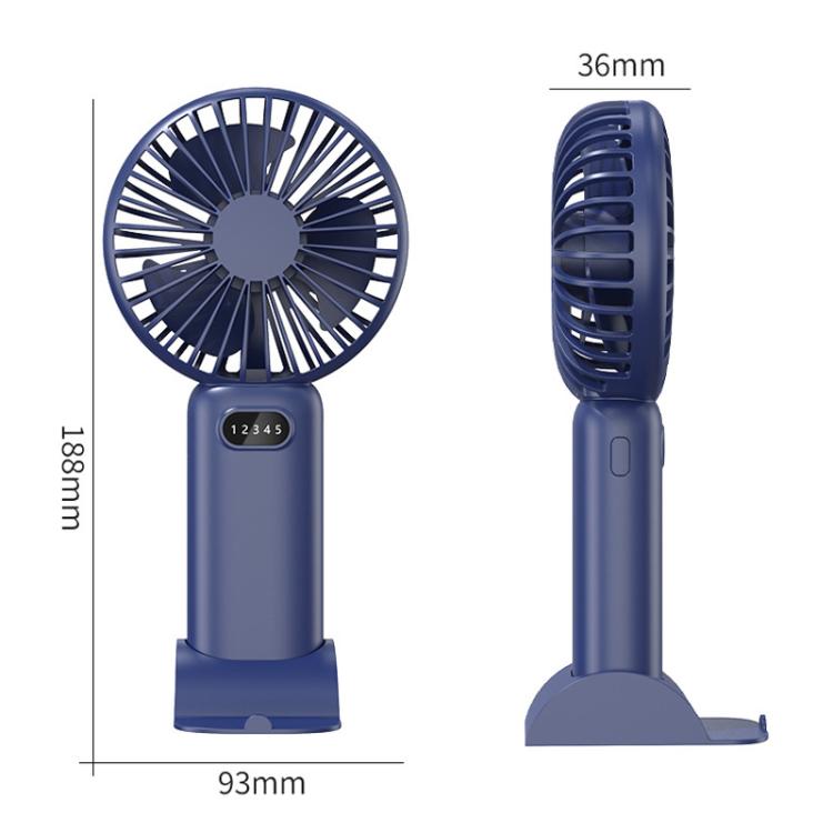 5-speed Wind Speed Handheld USB Charging Small Fan With Desktop Stand(Dark Blue) | Kalsten