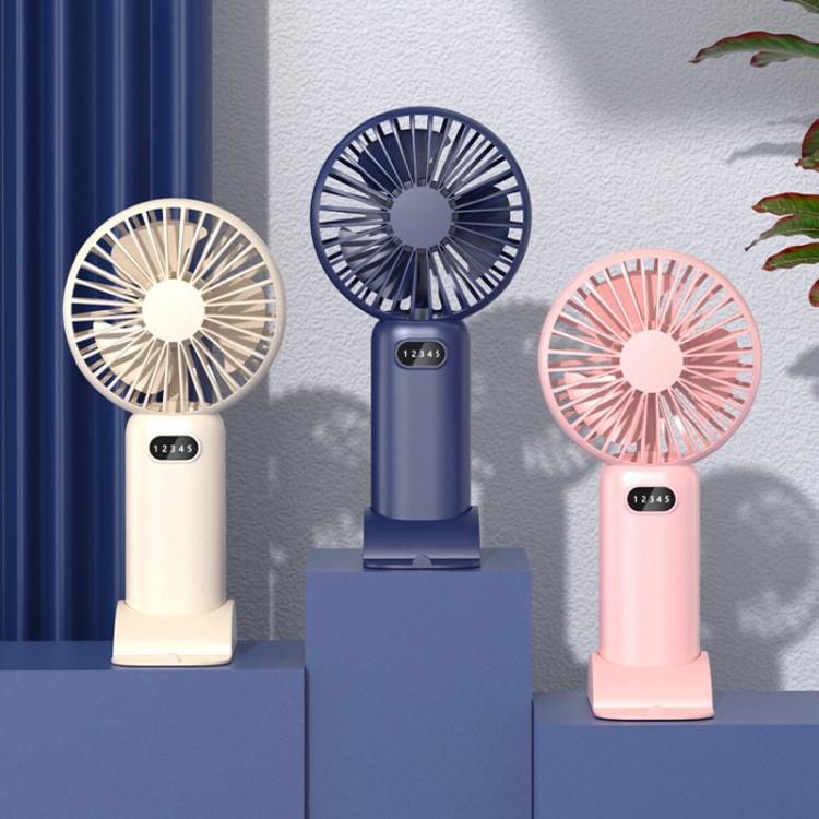 5-speed Wind Speed Handheld USB Charging Small Fan With Desktop Stand(Dark Blue) | Kalsten