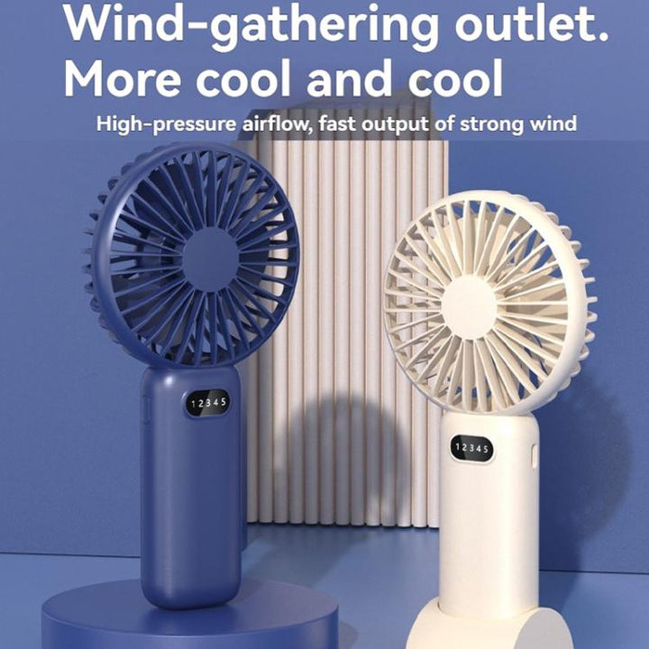 5-speed Wind Speed Handheld USB Charging Small Fan With Desktop Stand(Dark Blue) | Kalsten