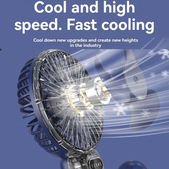 5-speed Wind Speed Handheld USB Charging Small Fan With Desktop Stand(Dark Blue) | Kalsten