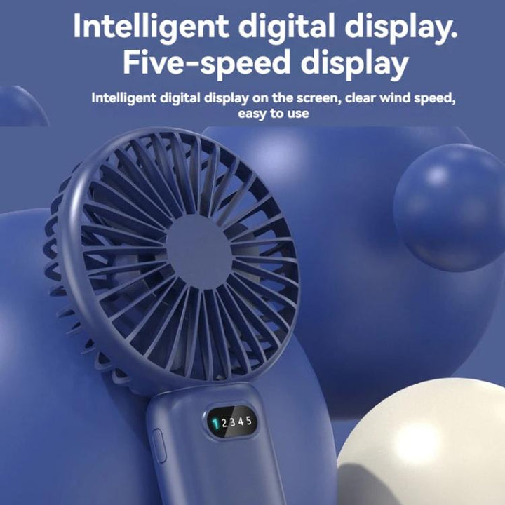 5-speed Wind Speed Handheld USB Charging Small Fan With Desktop Stand(Dark Blue) | Kalsten