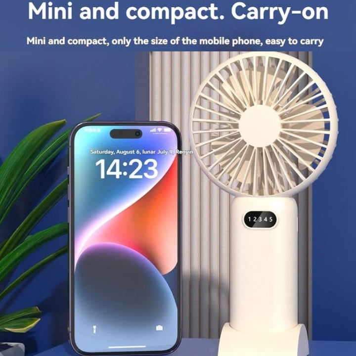 5-speed Wind Speed Handheld USB Charging Small Fan With Desktop Stand(Dark Blue) | Kalsten