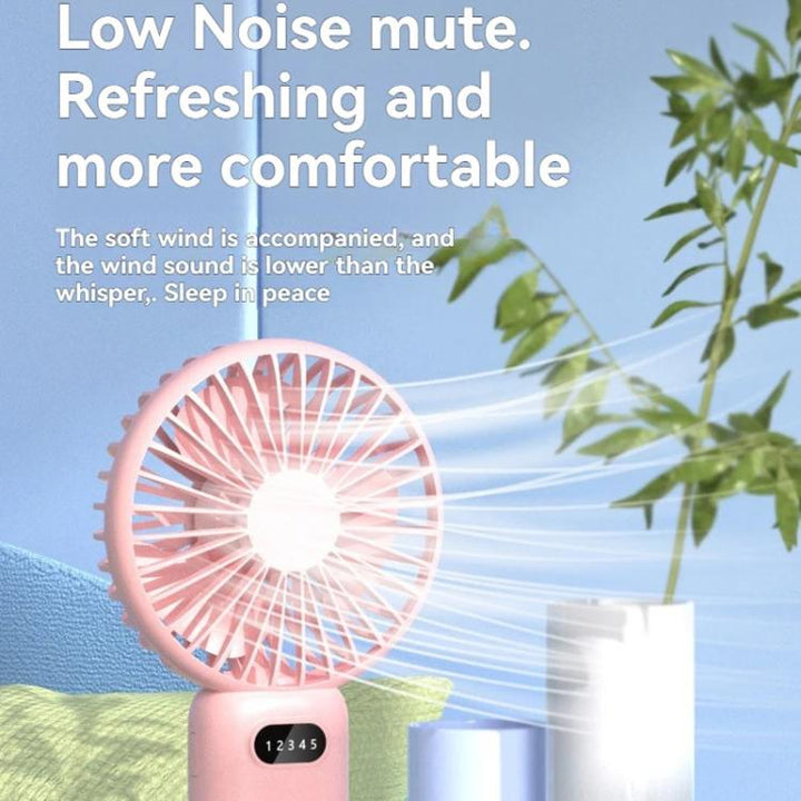 5-speed Wind Speed Handheld USB Charging Small Fan With Desktop Stand(Dark Blue) | Kalsten