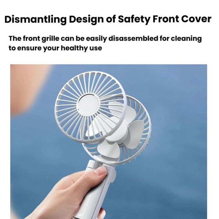 Folding Hanging Umbrella Fan USB Handheld Portable Umbrella Clip Fan Compact Desktop Fan(White) | Kalsten