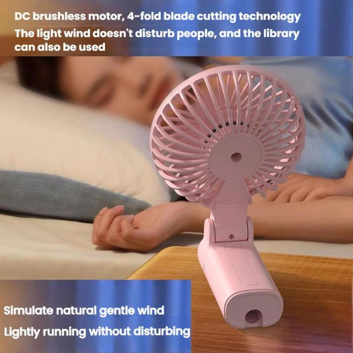 Folding Hanging Umbrella Fan USB Handheld Portable Umbrella Clip Fan Compact Desktop Fan(Black) | Kalsten