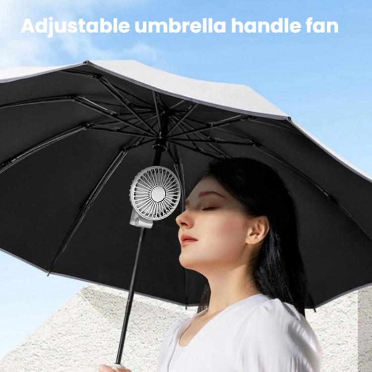 Folding Hanging Umbrella Fan USB Handheld Portable Umbrella Clip Fan Compact Desktop Fan(Black) | Kalsten