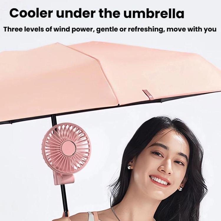 Folding Hanging Umbrella Fan USB Handheld Portable Umbrella Clip Fan Compact Desktop Fan(Black) | Kalsten