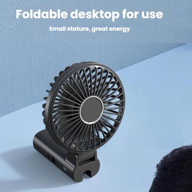 Folding Hanging Umbrella Fan USB Handheld Portable Umbrella Clip Fan Compact Desktop Fan(Black) | Kalsten