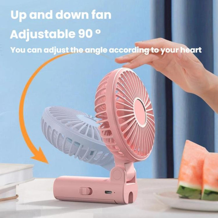 Folding Hanging Umbrella Fan USB Handheld Portable Umbrella Clip Fan Compact Desktop Fan(Black) | Kalsten