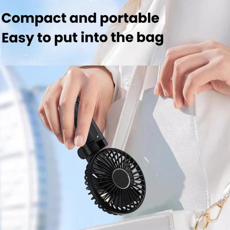 Folding Hanging Umbrella Fan USB Handheld Portable Umbrella Clip Fan Compact Desktop Fan(Black) | Kalsten