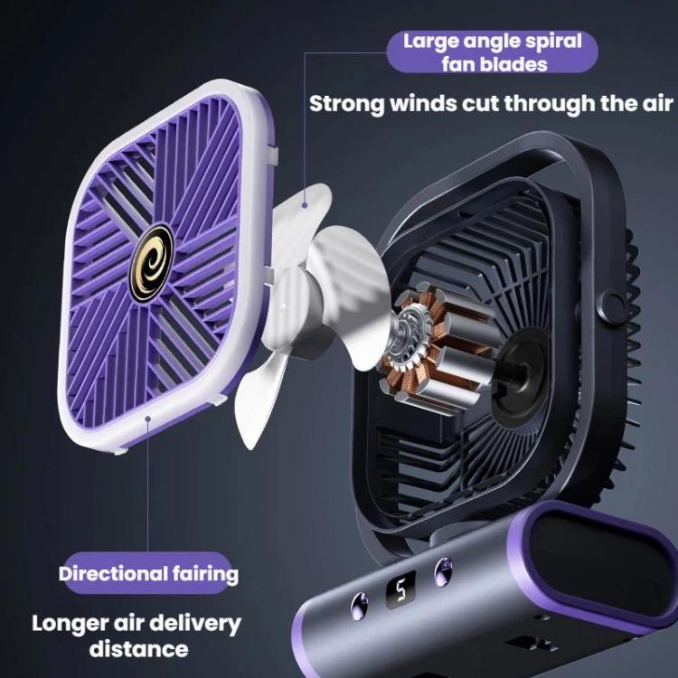 Desktop Mini Office Silent USB Wall-Mounted Fan, Color: Gray Rechargeable 1200mAh | Kalsten