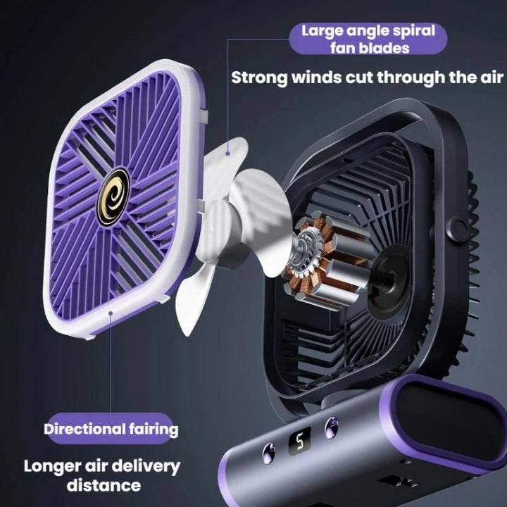 Desktop Mini Office Silent USB Wall-Mounted Fan, Color: Gray Rechargeable 1200mAh | Kalsten