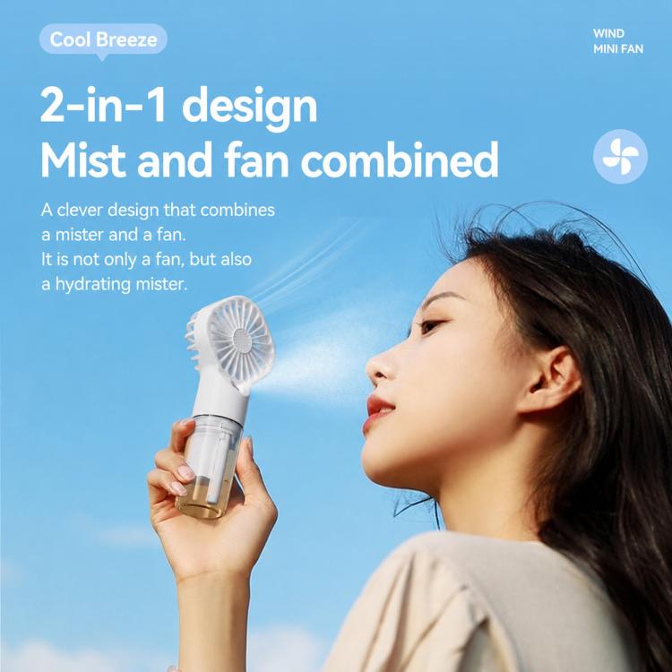 Handheld Misting Fan Portable Water Spray Fan Type-C Rechargeable Mini Personal Face Mister Fan(F3 Pink) | Kalsten