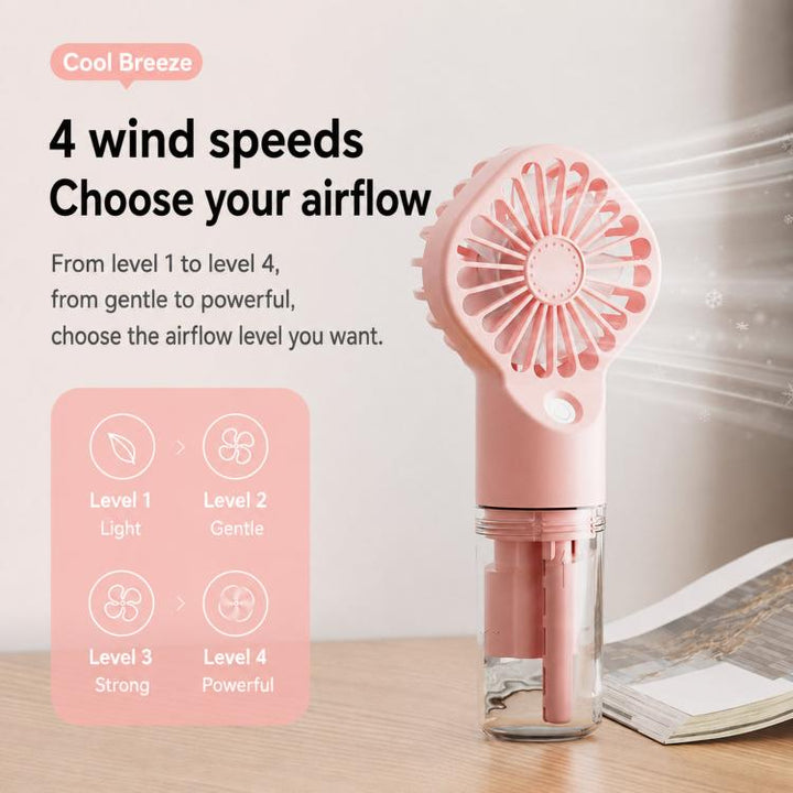 Handheld Misting Fan Portable Water Spray Fan Type-C Rechargeable Mini Personal Face Mister Fan(F3 White) | Kalsten