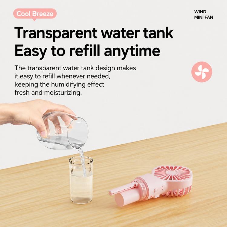Handheld Misting Fan Portable Water Spray Fan Type-C Rechargeable Mini Personal Face Mister Fan(F3 White) | Kalsten