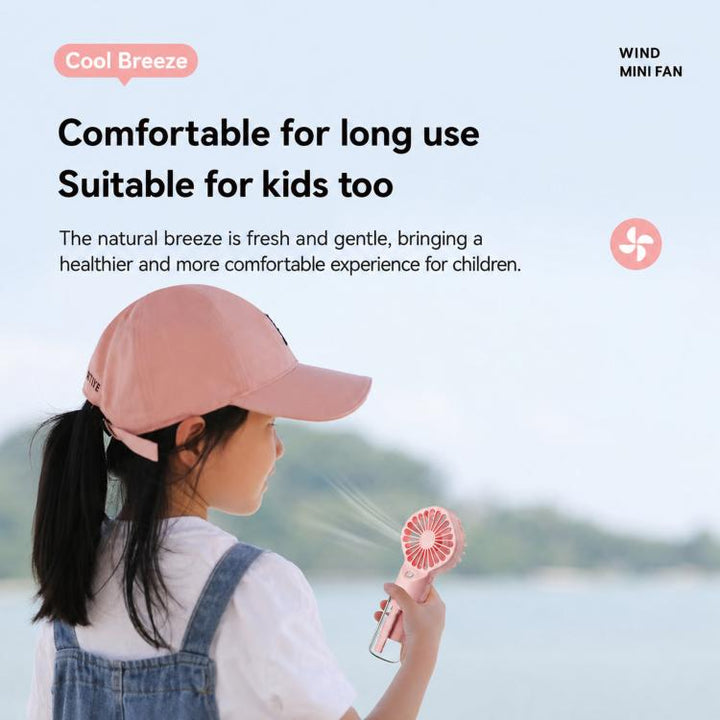 Handheld Misting Fan Portable Water Spray Fan Type-C Rechargeable Mini Personal Face Mister Fan(F3 White) | Kalsten