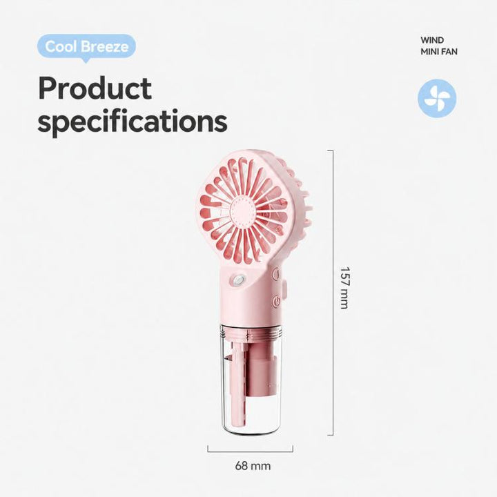 Handheld Misting Fan Portable Water Spray Fan Type-C Rechargeable Mini Personal Face Mister Fan(F3 White) | Kalsten