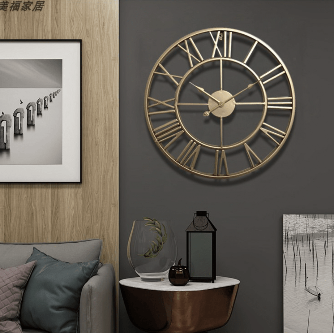 Kalsten | Skeleton Wall Clock Made of Wrought Iron with Silent Movement
