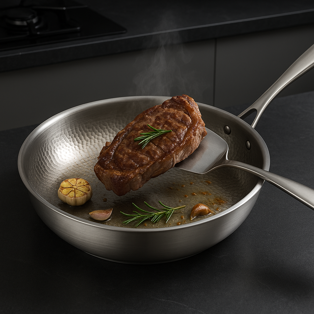 Sandsberg | Titan Premium Frying Pan – Uncoated hammered titanium pan for all cooktops, including Induction