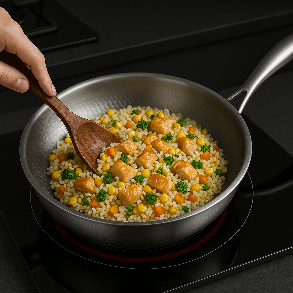 Sandsberg | Titan Premium Frying Pan – Uncoated hammered titanium pan for all cooktops, including Induction