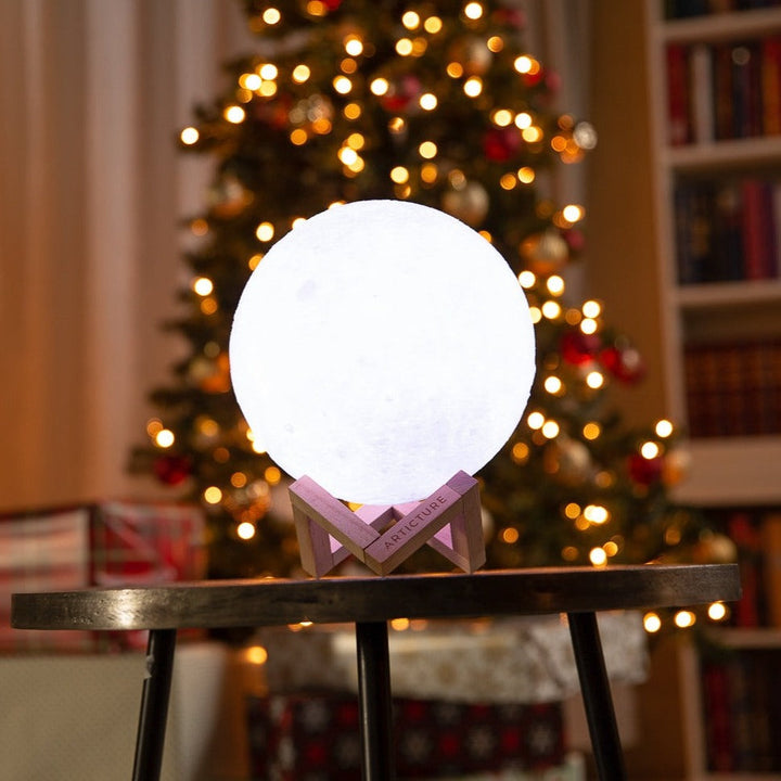 3D Moon Lamp with Wooden Base Kalsten