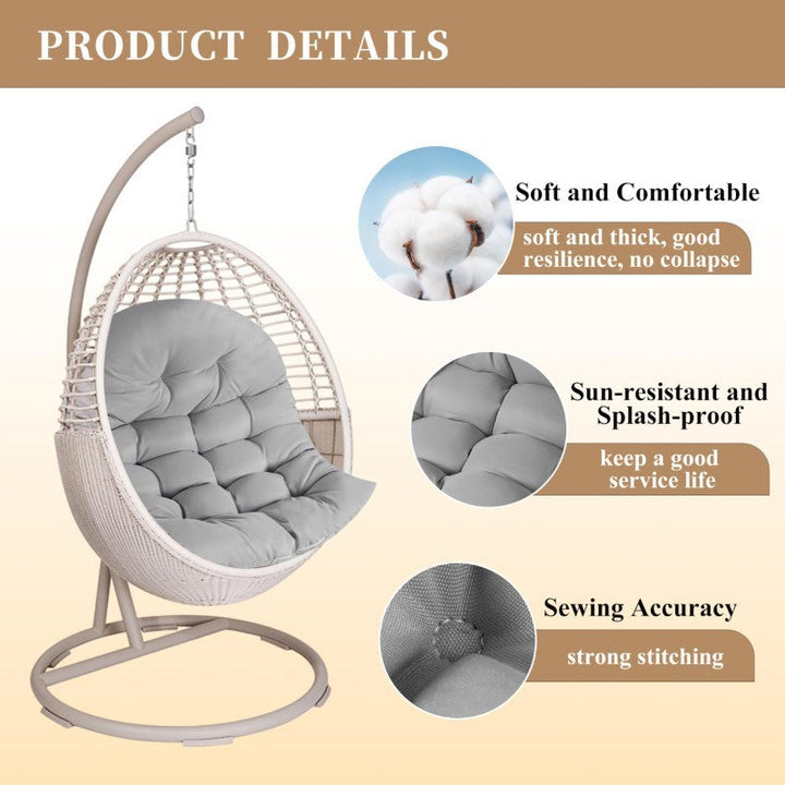 Comfort Cushion for Garden and Swing Chair – Dark Grey – 80x120 cm – For Indoor & Outdoor | Kalsten