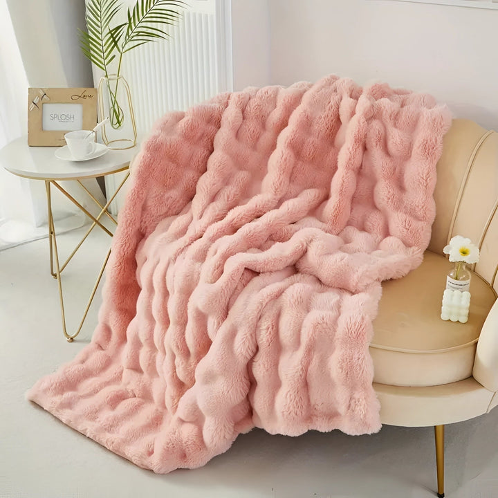 Kalsten | Faux Fur Chunky Knit Duvet Cover Throw