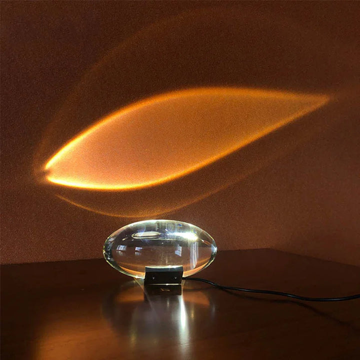 Crystal LED Table Lamp "Eye of the Sky" – Italian Designer Nightstand Projector Lamp for Living and Bedroom Decoration | Kalsten